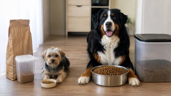 小型犬と大型犬の食事量の違いからモグワンの月額コストを比較するイメージ